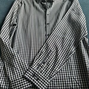 Men's Black and White Checkered Shirt